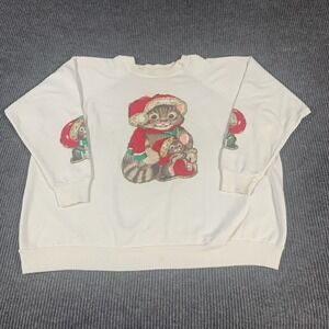 VTG‎ MacGregor Sweatshirt Womens 3X White Mouse Christmas Pullover USA Made 90s